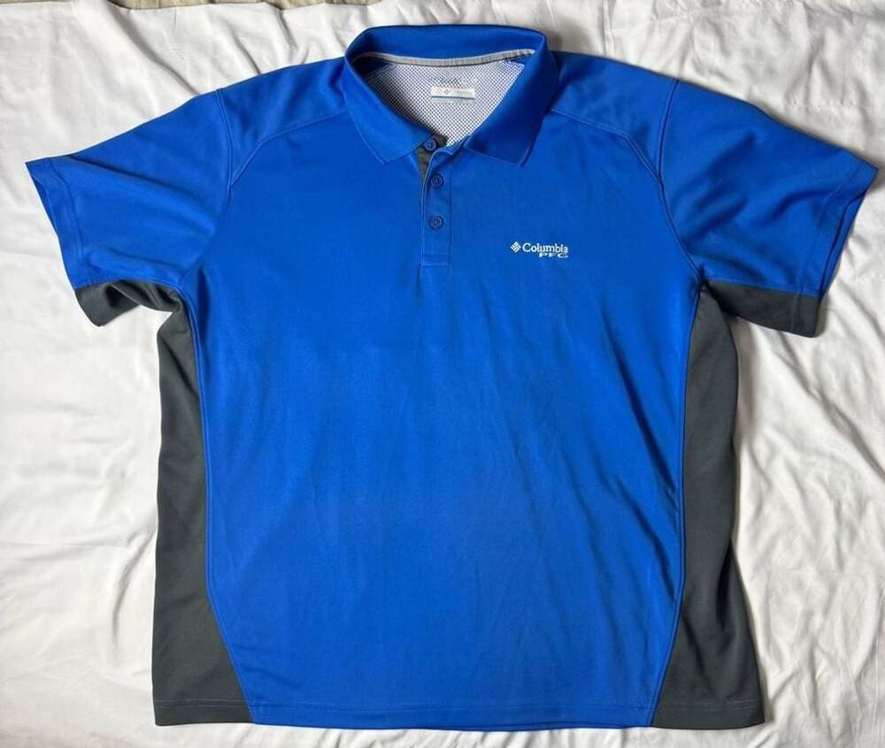 Columbia PFG Performance Fishing Gear Polo Size XL/TG Blue
